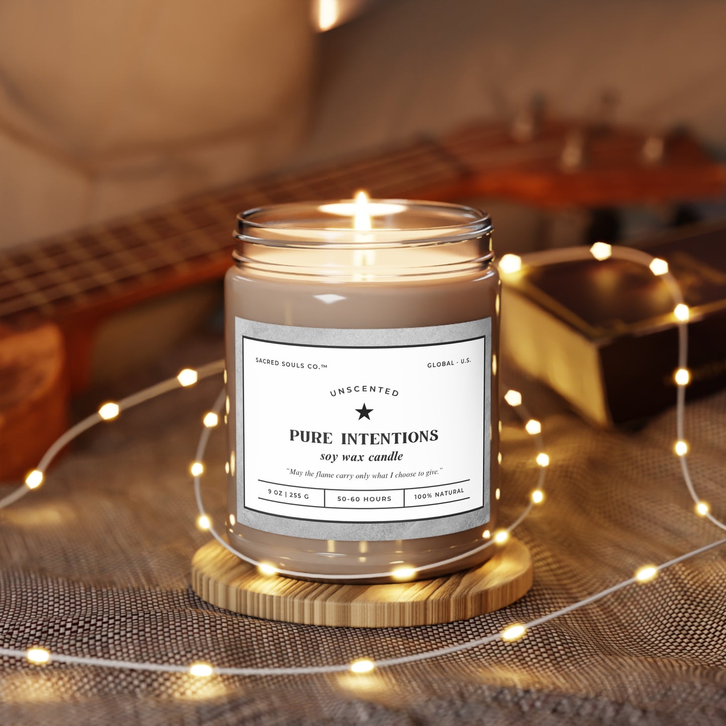 Pure Intentions Unscented Soy Candle