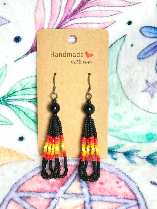 Black Obsidian Loop Earraings