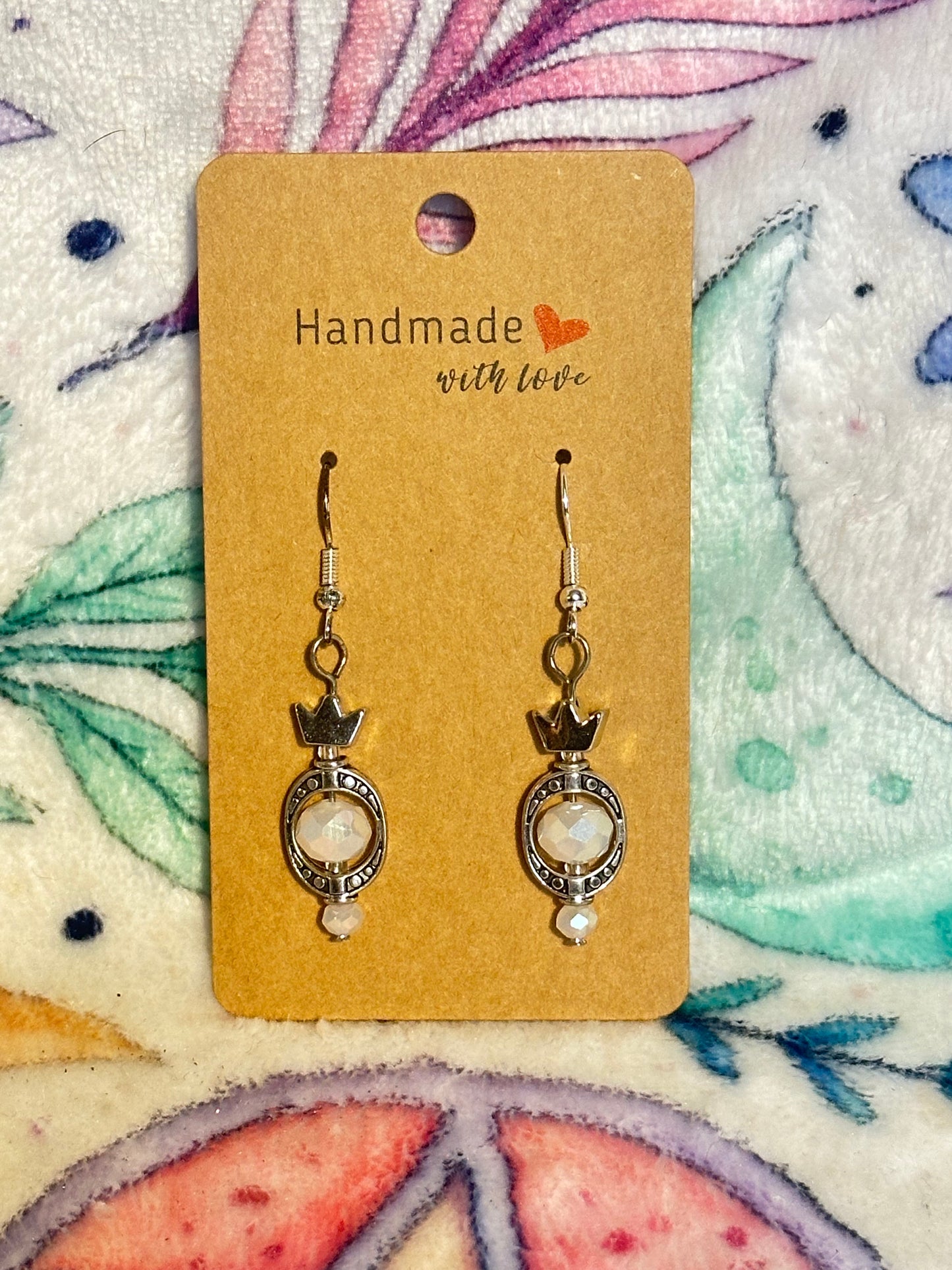 Queenly Crowns Silver Earrings