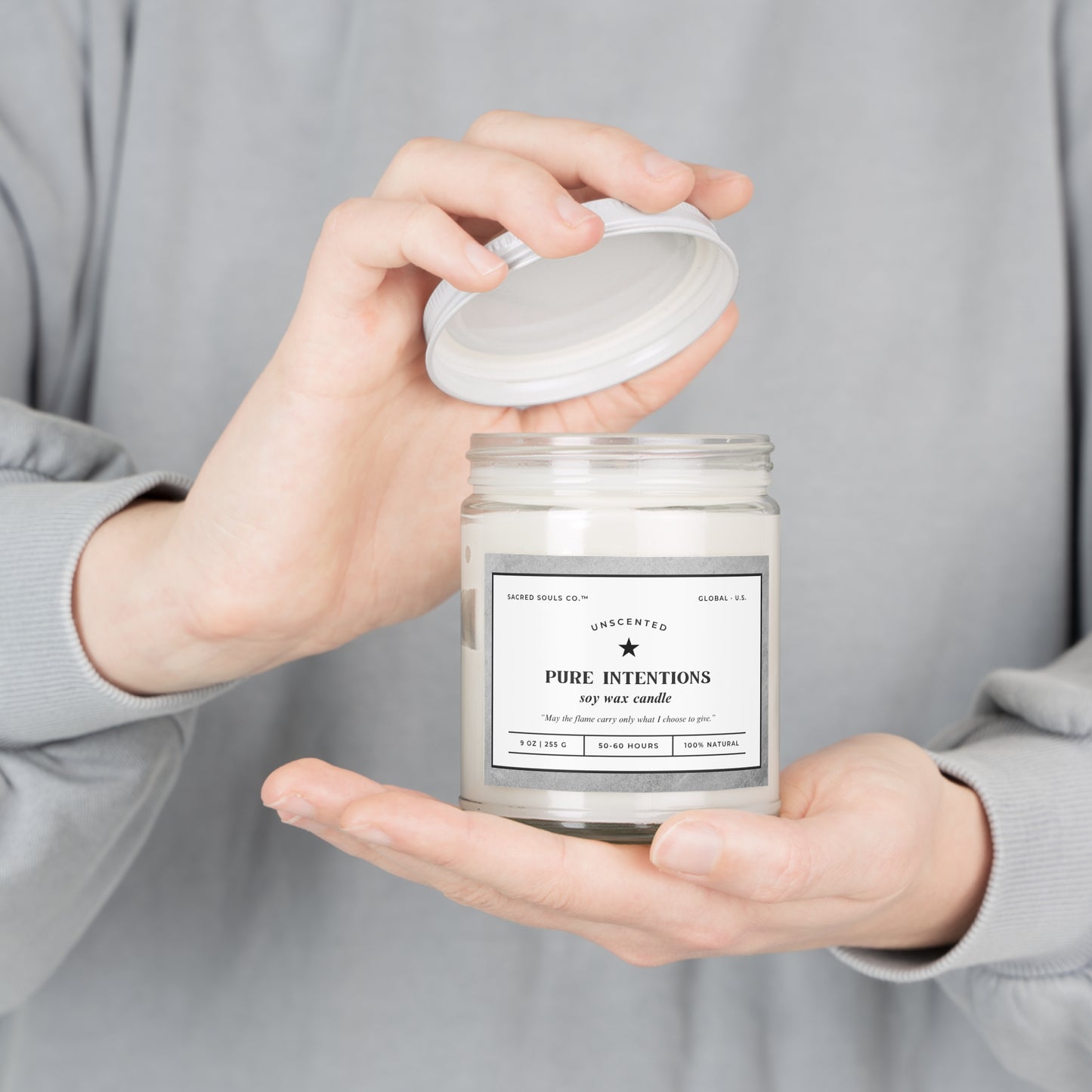 Pure Intentions Unscented Soy Candle