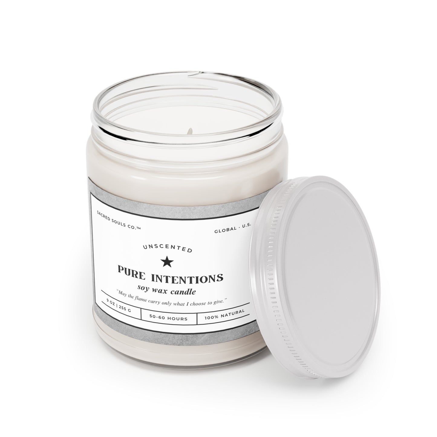 Pure Intentions Unscented Soy Candle