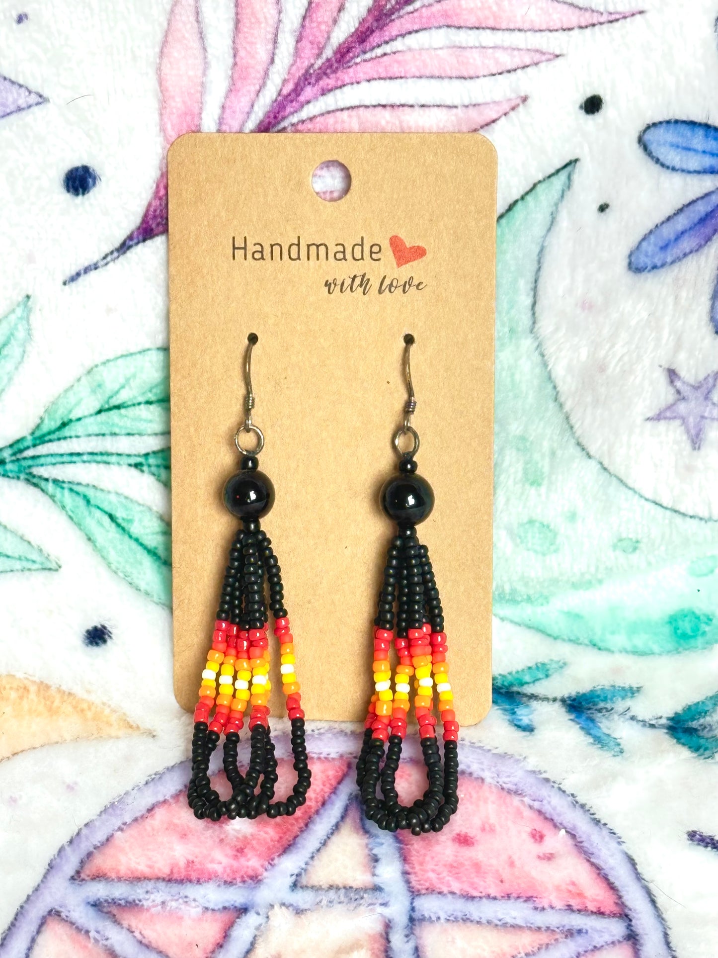 Black Obsidian Loop Earraings
