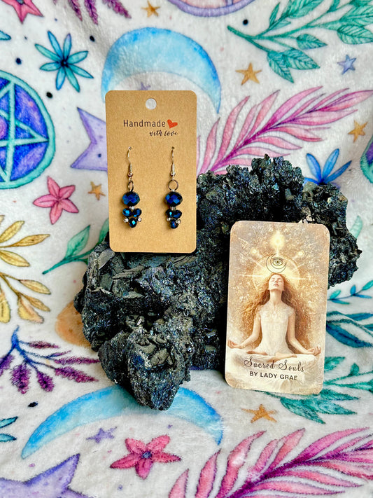Midnight Sapphire Drop Earrings